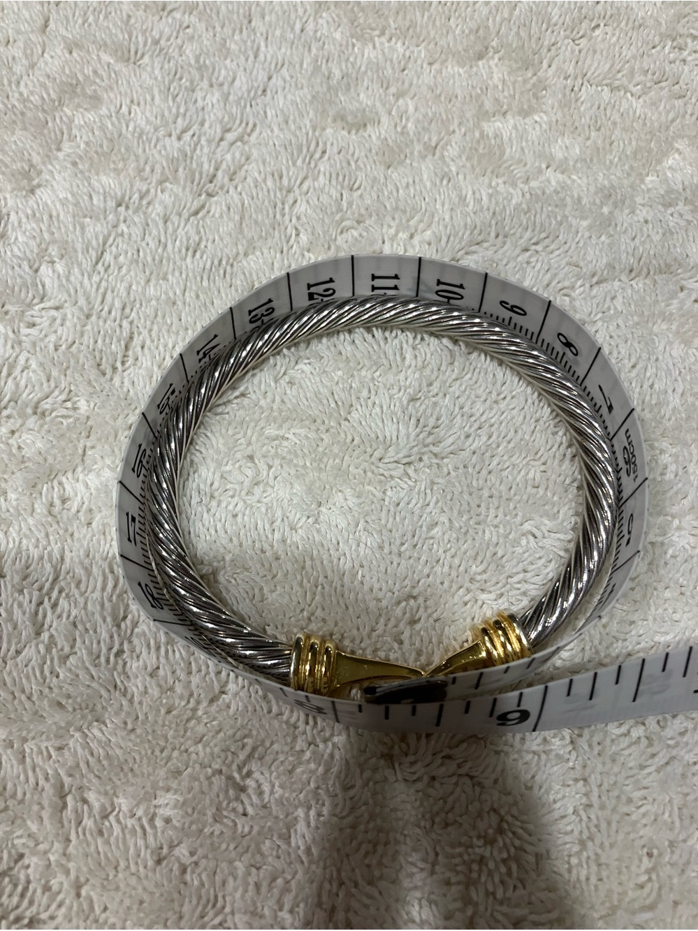 David Yurman Two-Tone Cable Bracelet in Silver and Gold - Picture 11 of 11